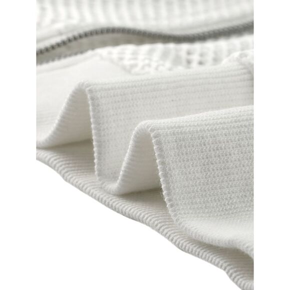 Mesh Jacket Zip Up Fishnet Hoodie Sexy See Through Crop Bomber Jackets White - Picture 5 of 6